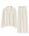 Ivory Ribbed Knit Co-Ord Set