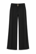 Black Belted Wide-Leg Pants